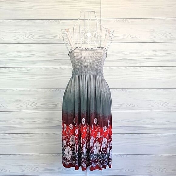 Arianna by Howard's silk blend floral print sun dress Women's Size S - Picture 1 of 12